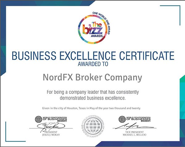 La Confederación Mundial de Empresas presenta NordFX con el premio a la excelencia empresarial1